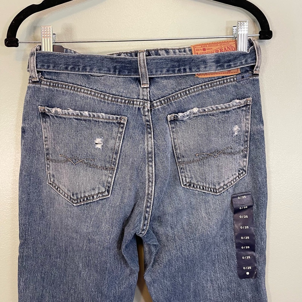 LUCKY BRAND Womens Blue Sienna Slim Patch Boyfriend Belted Bow Jeans Size 25 NWT - Picture 8 of 9